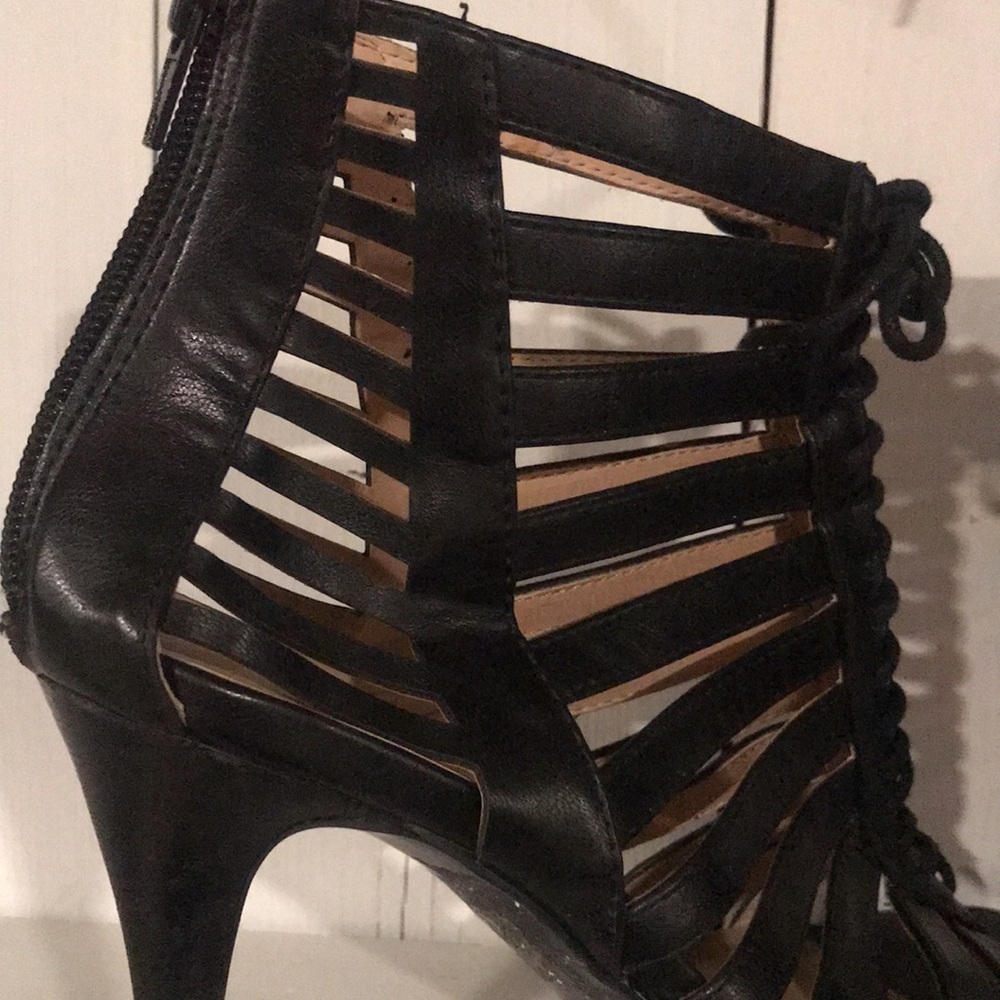 Nine West Black Stiletto Strappy Sandals 7.5 - Picture 11 of 16